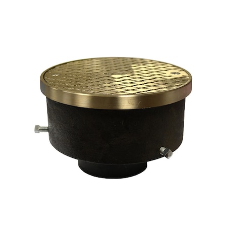 Jones Stephens Adjustable Cleanout with 4in ABS Pipe Fit Cleanout with Nickel Bronze Grout Ring and Cover C33345